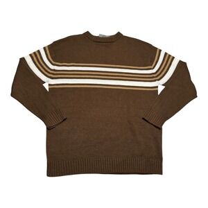 Vintage‎ George Martin 100% Acrylic Striped Crewneck Sweater Men's Medium